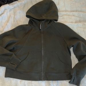 Lululemon Carob Brown Oversized Crop Scuba Full Zip Up